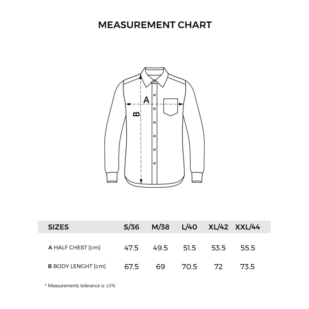 Tehnički crtež sa merama: COMFORT LSL WOMEN