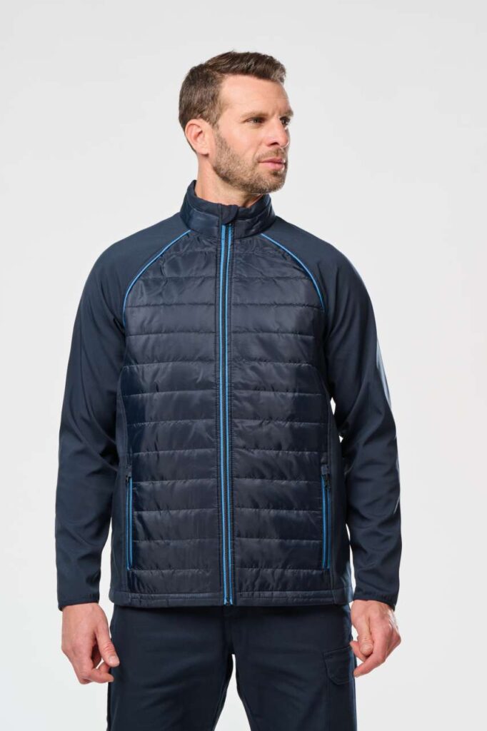 Designed To Work unisex dual-fabric daytoday jacket, Crna / Zelena